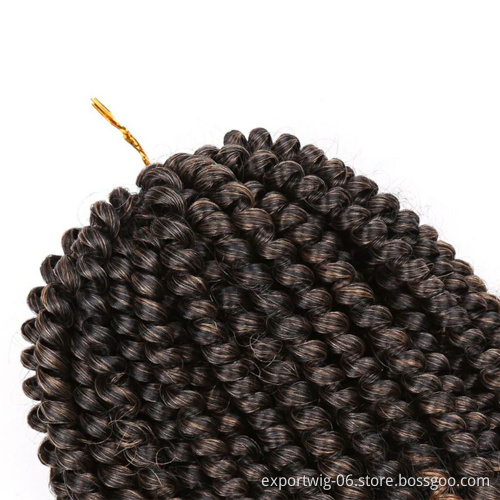 Spring Twist Crochet Braiding Hair 8 Inch Bomb Twist Crochet Braids Low Temperature Synthetic Curly Hair Extension